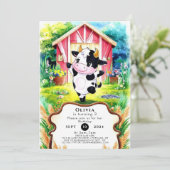 魔法カラフル牛誕生日 招待状 (スタンド正面)