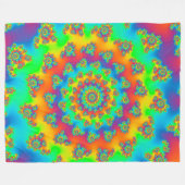 魔法カーペットボルテックスフラクタル フリースブランケット (正面(横))