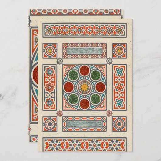 魔法カーペットヴィンテージアラビア幾何学模様 シーズンカード (正面/裏面)