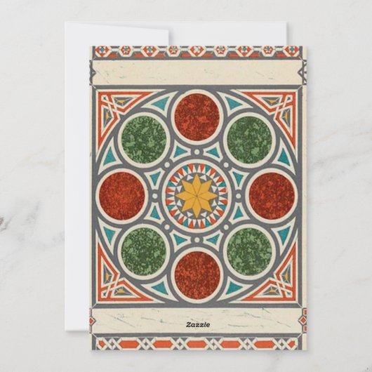 魔法カーペットヴィンテージアラビア幾何学模様 シーズンカード (裏面)