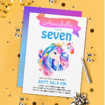 魔法ガーリーのカラフルユニコーン虹の水色