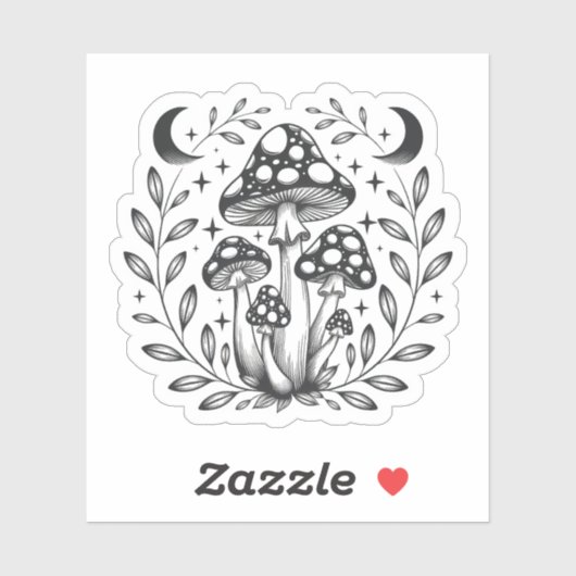 魔法キノコ夜 シール (シート)