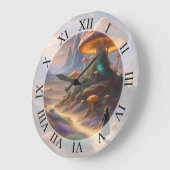 魔法キノコ惑星 ラージ壁時計 (傾斜)