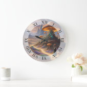 魔法キノコ惑星 ラージ壁時計 (ホーム)