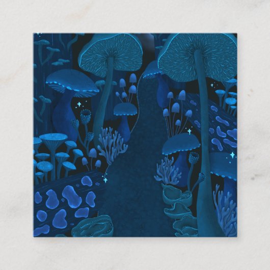 魔法キノコ林ファンタジー スクエア名刺 (正面)