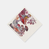 魔法キノコ紅白フローラファンタジー スタンダードカクテルナプキン (角)
