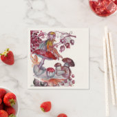 魔法キノコ紅白フローラファンタジー スタンダードカクテルナプキン (インサイチュ)