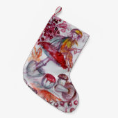 魔法キノコ紅白フローラファンタジー スモールクリスマスストッキング (正面 (吊り時))