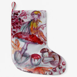 魔法キノコ紅白フローラファンタジー スモールクリスマスストッキング