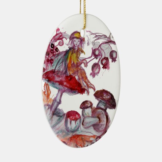 魔法キノコ紅白フローラファンタジー セラミックオーナメント (右)