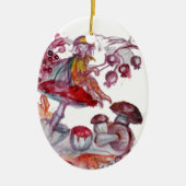 魔法キノコ紅白フローラファンタジー セラミックオーナメント (正面)