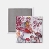 魔法キノコ紅白フローラファンタジー マグネット (正面/裏面)