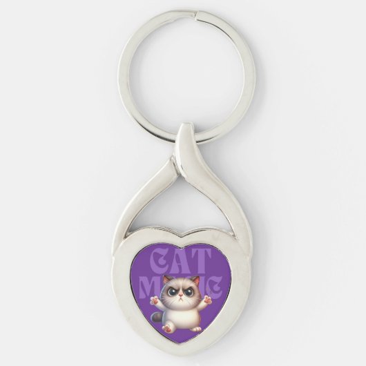 魔法キャットメタルキーチェーン キーホルダー (正面)