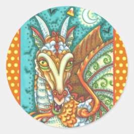 魔法キャンディコーンドラゴン、ハロウィーンファンタジー ラウンドシール