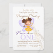 魔法キングダムフェアリー – プリンセス1st誕生日パーティー 招待状 (正面)