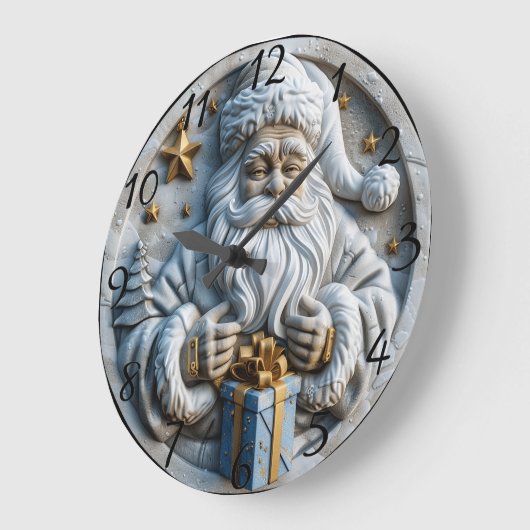 魔法クラシックサンタクリスマス ラージ壁時計 (傾斜)