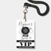 魔法クリスタルボール占い師パーティーVIPパス バッジ (ストラップ付き裏面)