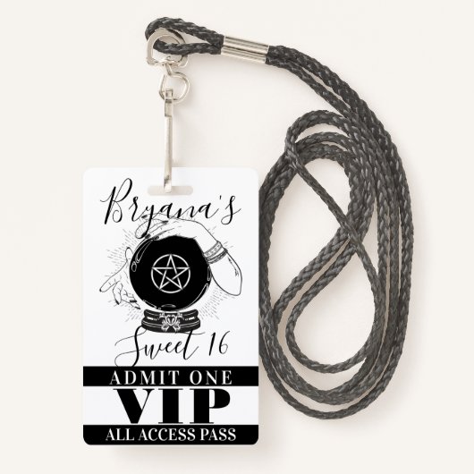 魔法クリスタルボール占い師パーティーVIPパス バッジ (正面ランヤード)