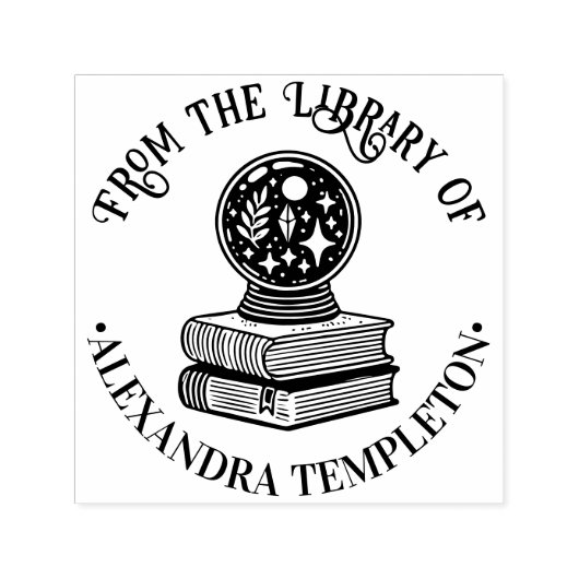 魔法クリスタルボール図書名 セルフインキングスタンプ (デザイン)