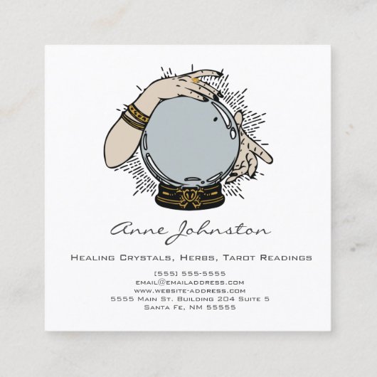 魔法クリスタルボール&ハンズスクエア名刺 スクエア名刺 (裏面)