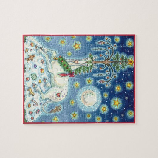 魔法クリスマスユニコーンホリデーファンタジーパズル ジグソーパズル (横)