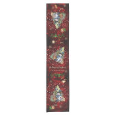 魔法クリスマス雪だるま&フレンズレッドテーブルランナー ショートテーブルランナー (正面)