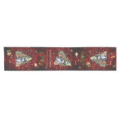 魔法クリスマス雪だるま&フレンズレッドテーブルランナー ショートテーブルランナー (横)