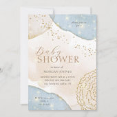 魔法グリッター抽象芸術パステルベビーシャワー 招待状 (正面)