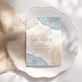 魔法グリッター抽象芸術パステルベビーシャワー 招待状