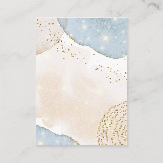 魔法グリッター抽象芸術モダンベビーシャワー エンクロージャーカード (裏面)