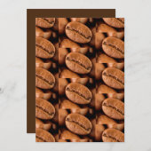 魔法コーヒー豆アース色ブラウン金ゴールド 招待状 (正面/裏面)