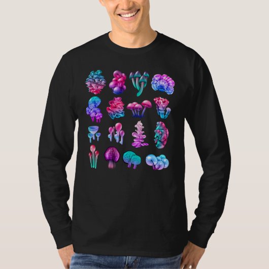 魔法サイケデリックマッシュルーム精神病 Tシャツ (正面)