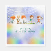 魔法サッカーの誕生日ゲーム スタンダードランチョンナプキン (正面)