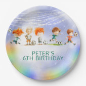 魔法サッカーの誕生日ゲーム ペーパープレート (正面)