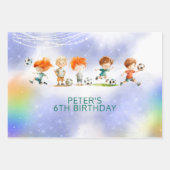 魔法サッカーの誕生日ゲーム ラッピングペーパーシート (正面)