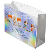 魔法サッカーの誕生日ゲーム ラージペーパーバッグ (裏面アングル)