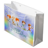 魔法サッカーの誕生日ゲーム ラージペーパーバッグ (正面アングル)