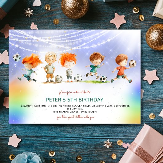 魔法サッカーの誕生日ゲーム 招待状