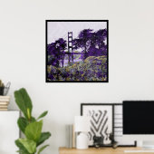 魔法サンセットブリッジパープルサーモン ポスター (ホームオフィス)