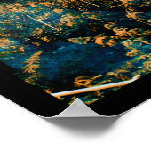 魔法サンセットブリッジブルー_オレンジ ポスター (角)