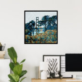 魔法サンセットブリッジブルー_オレンジ ポスター (ホームオフィス)