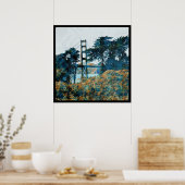 魔法サンセットブリッジブルー_オレンジ ポスター (キッチン)