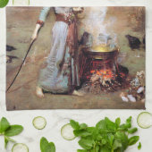 魔法サークル、ジョン・ウィリアム・ウォーターハウス キッチンタオル (折り畳み)