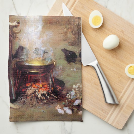 魔法サークル、ジョン・ウィリアム・ウォーターハウス キッチンタオル (四つ折り)