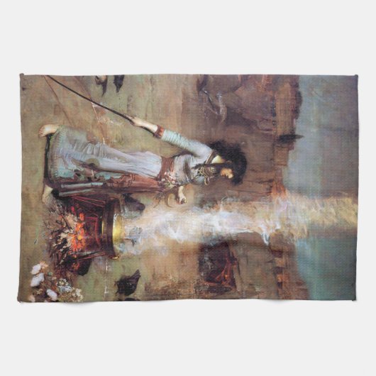 魔法サークル、ジョン・ウィリアム・ウォーターハウス キッチンタオル (横)