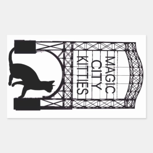 魔法シティ猫ちゃんシール 長方形シール (正面)