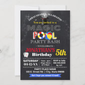 魔法ショーとプール誕生日bash子供パーティー 招待状 (正面)