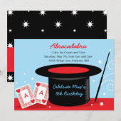 魔法ショーのバースデーパーティ招待状 招待状 (正面/裏面)