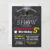 魔法ショーの誕生日バッシュの子どもパーティー 招待状 (正面)