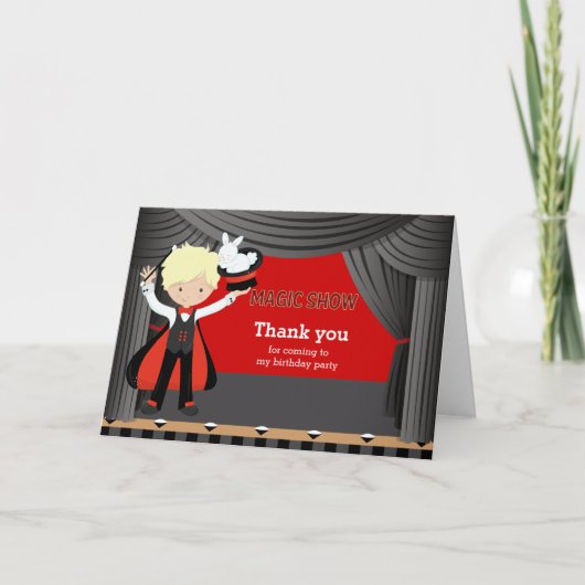 魔法ショーは感謝していしています サンキューカード (正面)